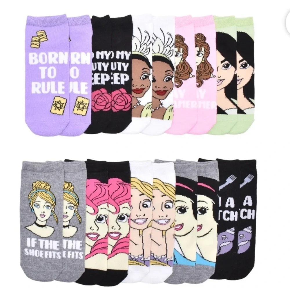 Disney Princess Womens' 10-Pack Low-Cut Socks